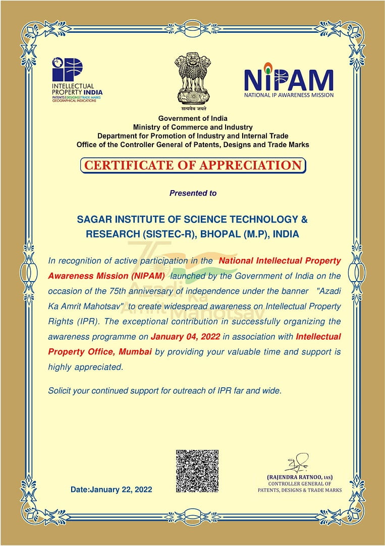 NIPAM Certificate of Appreciation